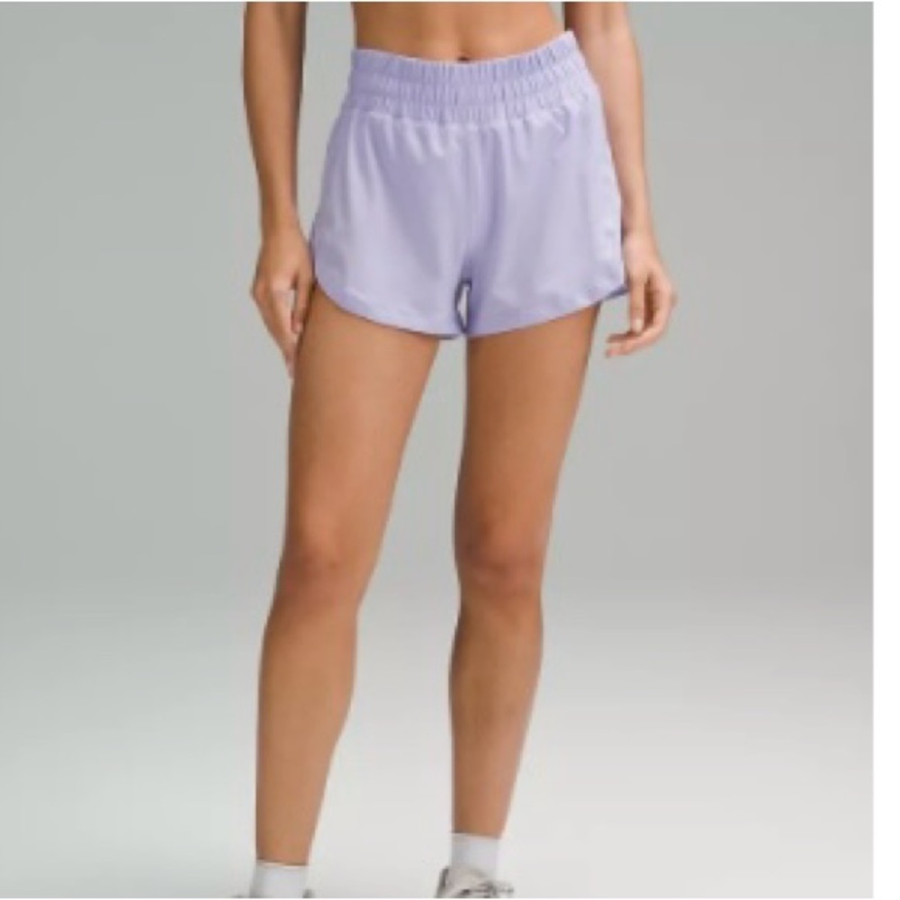 Lululemon track that 3 inch Shorts- lilac smoke!